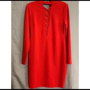 Plus-size Red Mini Dress